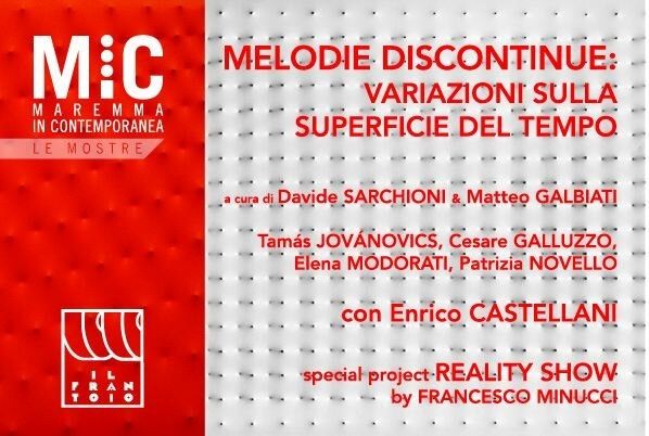 cartolina flyer mostra melodie discontinue il frantoio capalbio arte contemporanea